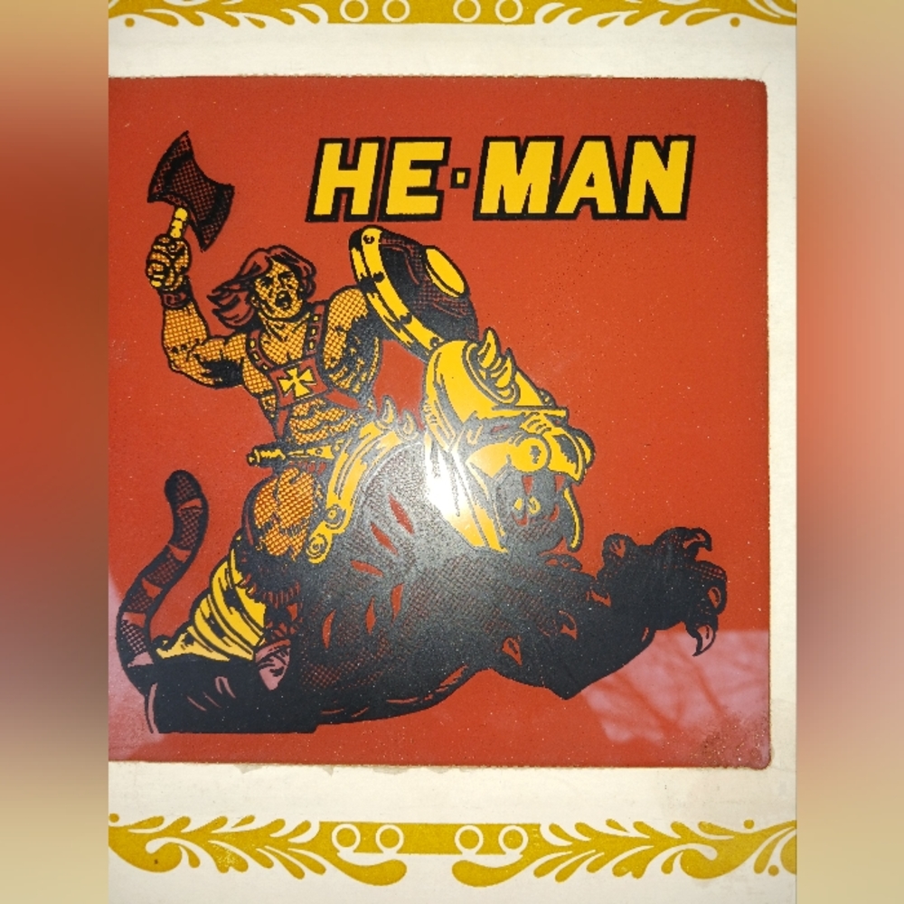 Vintage 1980's He-Man On Battle Cat Mirror Glass Carnival Prize